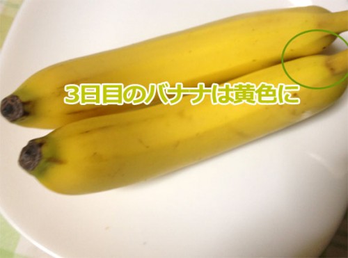 3日目バナナの色は普通のバナナの黄色に